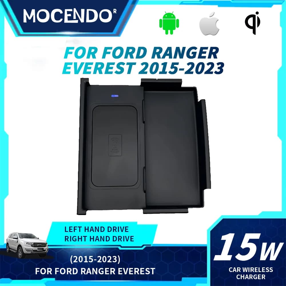 Caricatore Wireless per Auto Ford Everest 2015-2023, Accessorio per Ricarica Rapida Compatibile con Telefoni e Veicoli