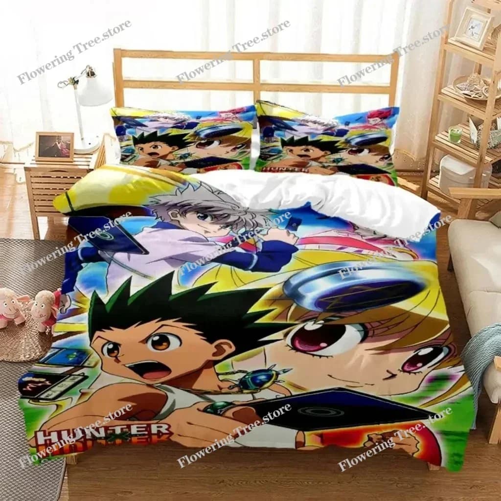 Anime HUNTER HUNTER Bedding Set Boys Girls Twin Queen Size Duvet Cover Pillowcase Bed Kids Adult Fashion Home Textileextile