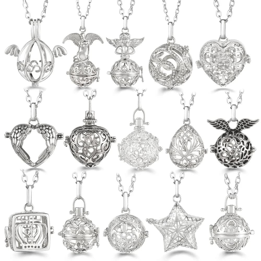Mexico Carillon Aromatherapy Calling Heart-shaped Necklace Diffuser of essential oils Medals Musical ball Squisita cage Pendant Jewelry