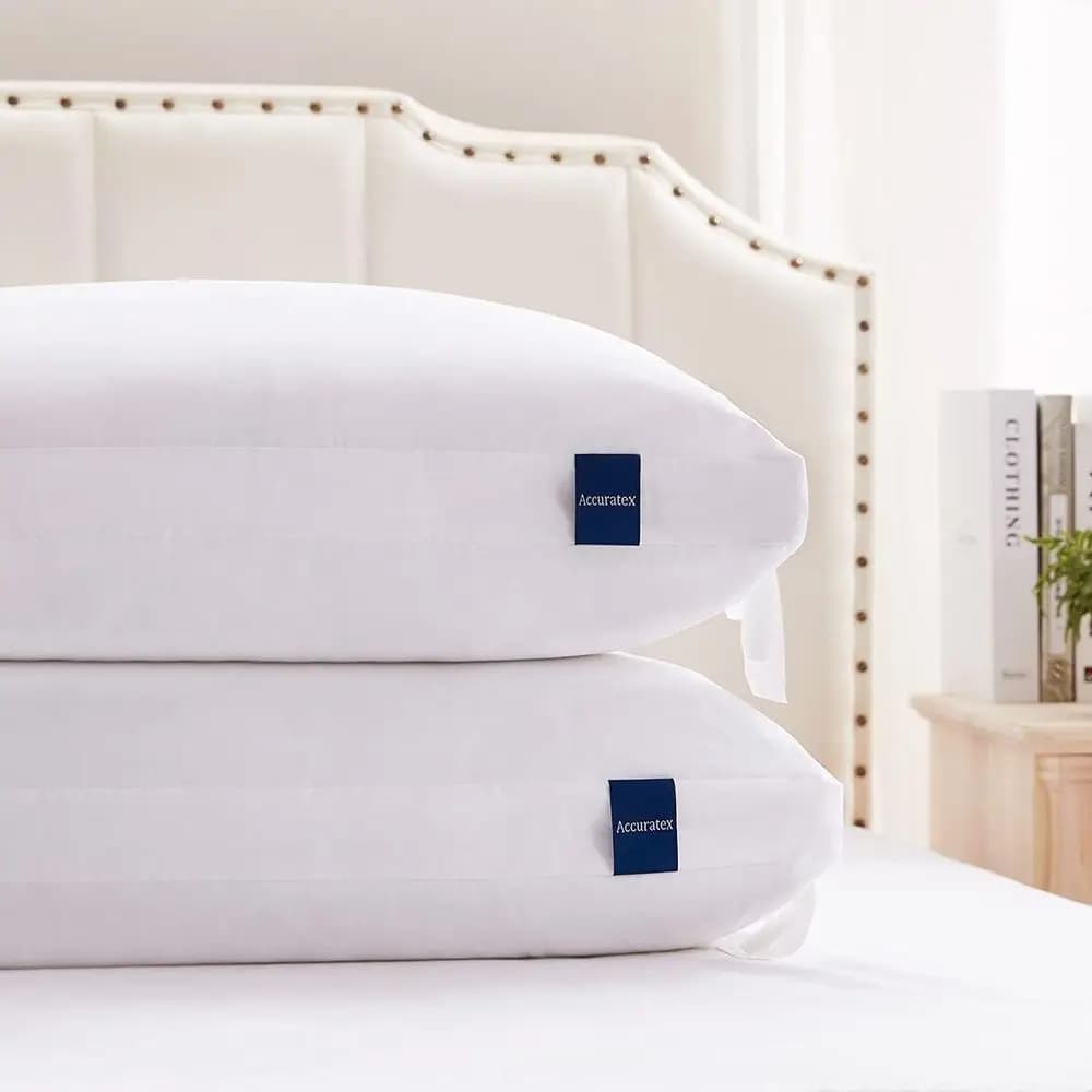 Set di 2 cuscini King Size, memory foam ibrido con altezza regolabile, fodera in cotone rimovibile, ideali per chi dorme su un fianco o sulla schiena