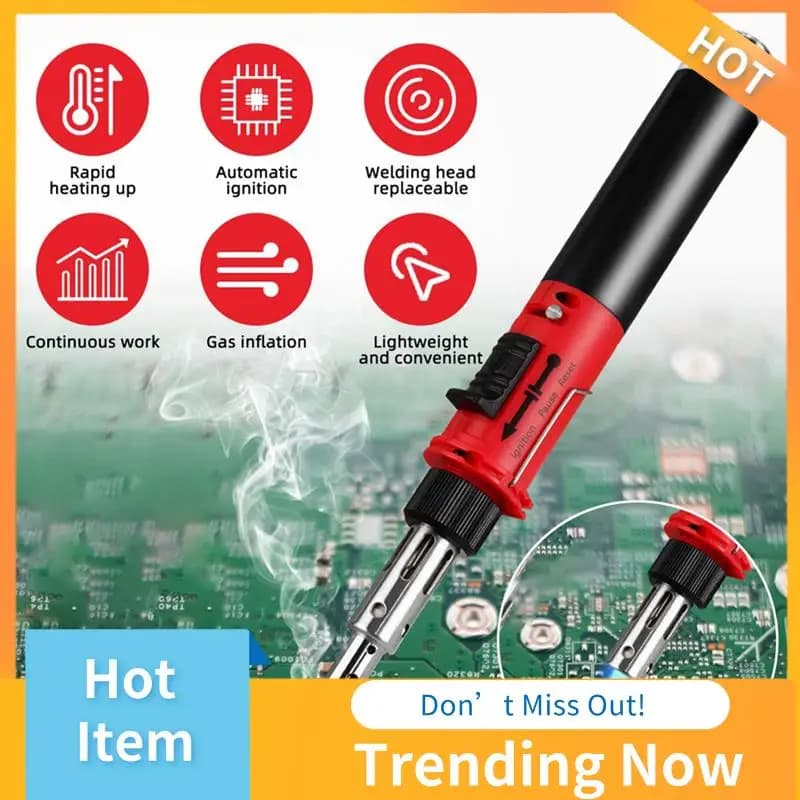 Saldatore Saldatore a gas Pistola termica Ventilatore Torcia Auto-Ignite Avvio istantaneo Strumento di saldatura con controllo della fiamma regolabile D