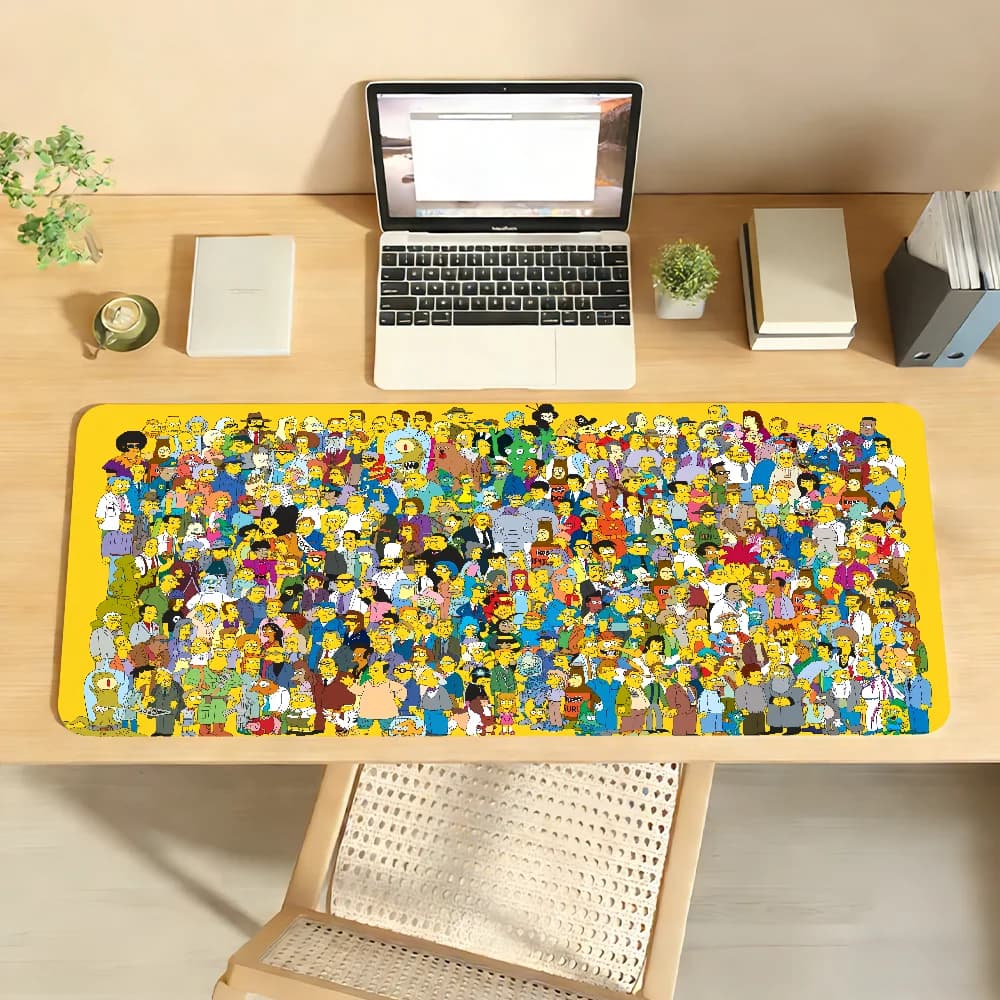 Tappetino per mouse Cartoon The S-Simp-sonsS, tappetino da scrivania antiscivolo, accessori per PC e laptop, tastiera da ufficio in gomma, decorazione per giocatori