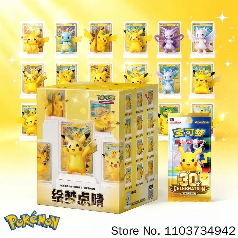 Pokemon Blind Box Original Genuine Pikachu Figure Set Painted Dreams Ptcg Trading Cards 30th Anniversary Collection Display Gift