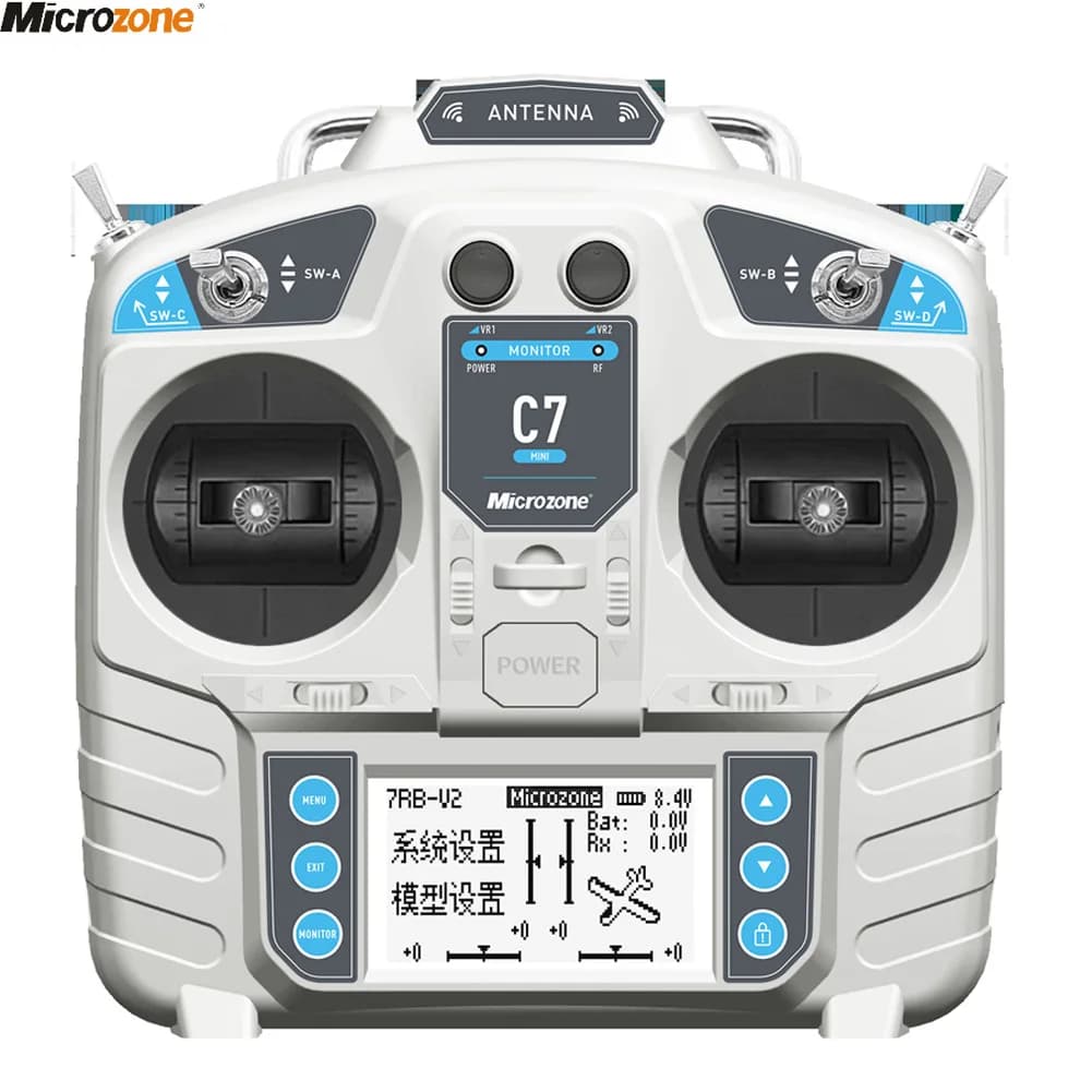 MicroZone MC7 Controller C7 MINI Transmitter 2.4G with MC8RE receiver Air drone radio system RC Multirotor helicopters