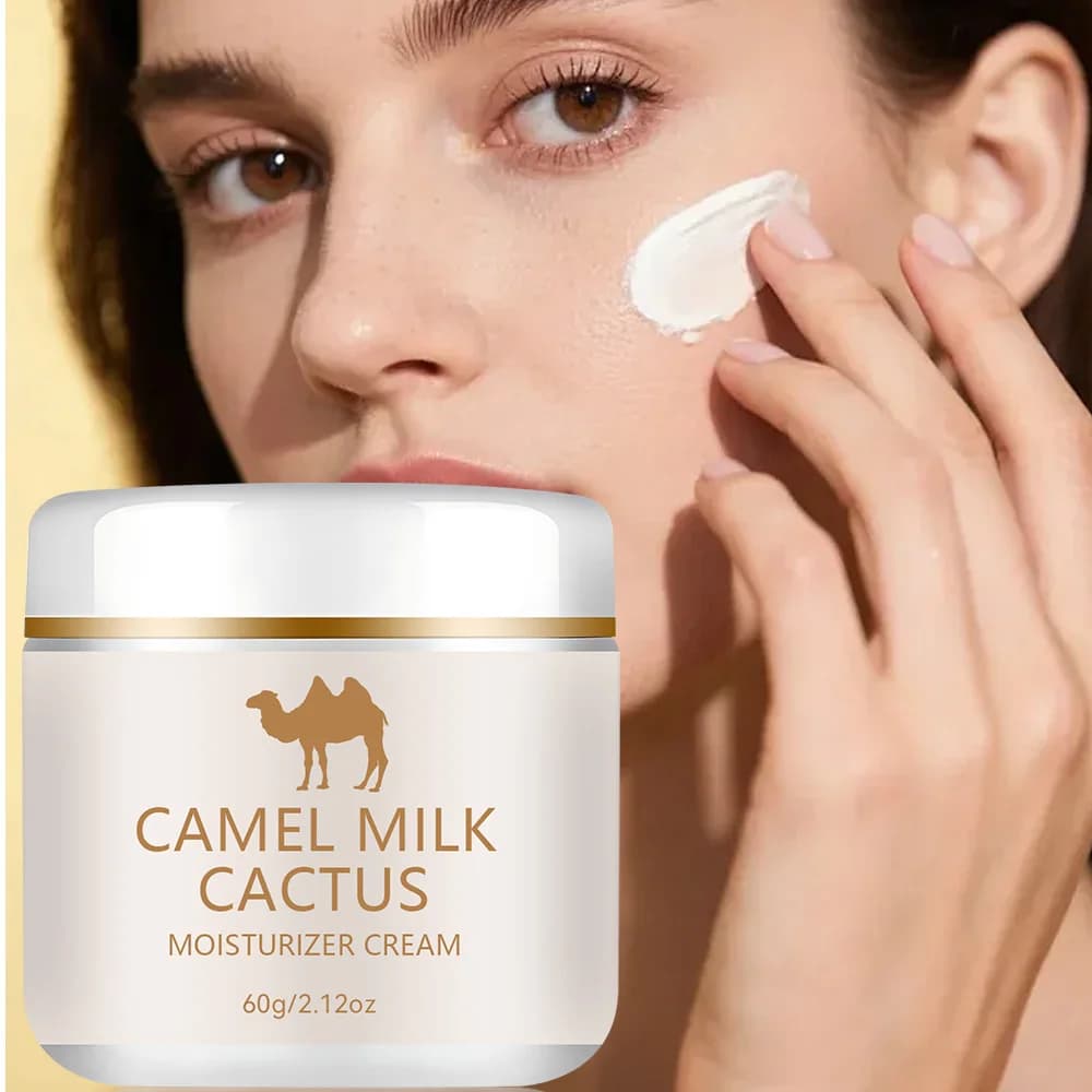.Camel Milk & Cactus. Moisturizing cream - Hydrating 72 hours, illuminates the skin. Gentle formula for sensitive skin, universal beige