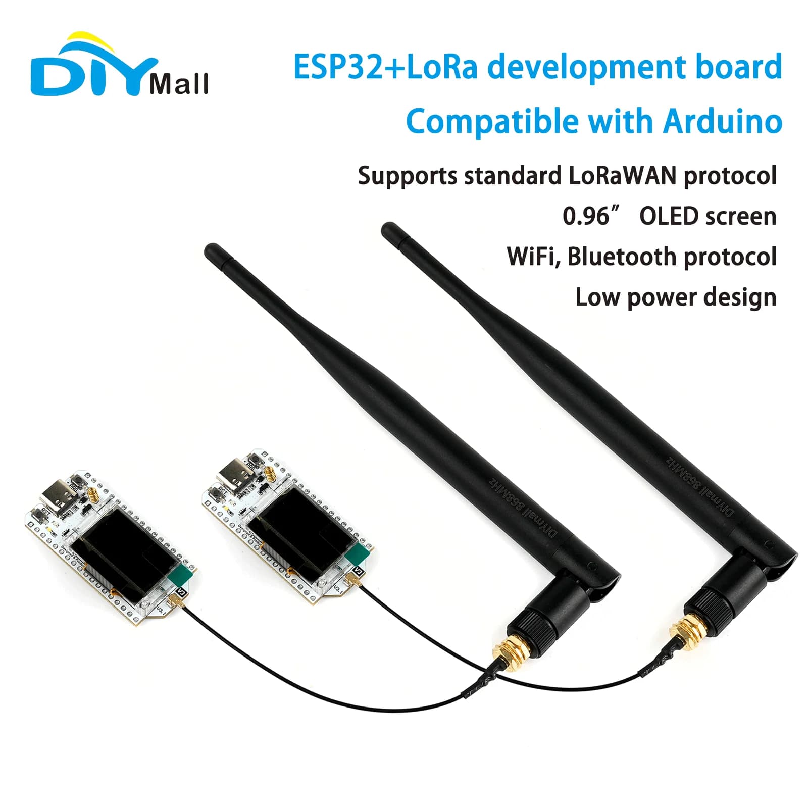 Scheda di sviluppo Heltec LoRa32 V3 con SX1262 ESP32-S3 WiFi BLE e antenna da 5dBi per lo sviluppo IoT