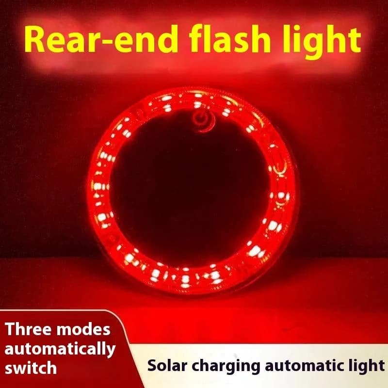 Solar Power Red Warning Flash Light Strong Magnet Truck Night Width Tail Light Brake Car Anti-Rear Collision LED Indicator Lamp