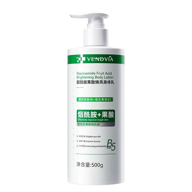 AHA with Vitamin B5 Niacinamide Body Lotion Moisturizing Hydrating Glow Boost Prevent Dry Cracked Skin Softening Cream