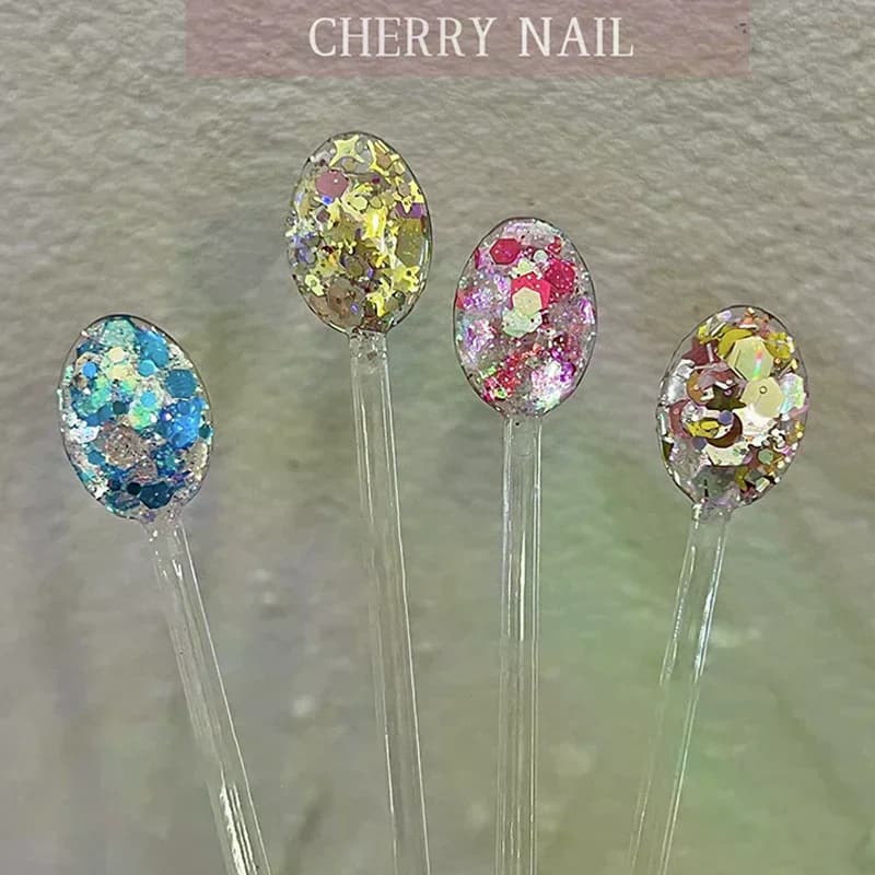 Glitter per unghie Paillettes Laser 3d Nail Art Fiocchi Coriandoli colorati Adesivo Forniture per manicure Trucco Decalcomanie fai da te Decorazione