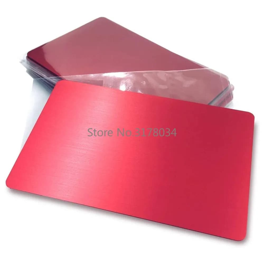 304mm Thickness Stainless Steel 0.8 Red Metal Business Cards For DIY Business Cards With Customer Laser Engraving