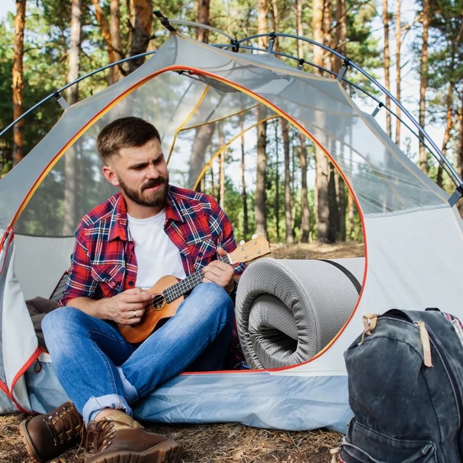 Camping mattress in Memory Foam, Rearable Laptop Mat for Camper, Car, Tent, SUV, Cot for Exterior, Grey 63x26x4