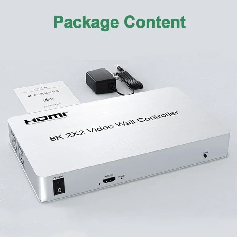 8K HDMI Video Wall Controller 2x2 TV Splicer Multi Screen Splicing Video Wall Processor for Media Player Projector Advertising