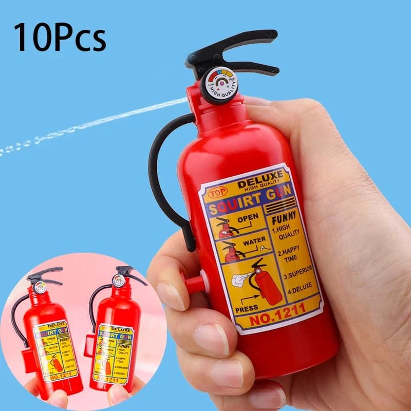 10 pezzi creativi mini estintore pistole ad acqua giocattoli estivi all'aperto per bambini bomboniere per feste di compleanno riempitivi pinata borsa Goody