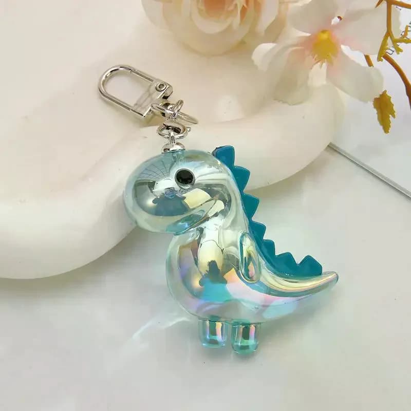Portachiavi in acrilico con simpatico dinosauro, abbinato a una robusta fibbia, decorazione quotidiana per zaini e borse, regalo a sorpresa di Natale