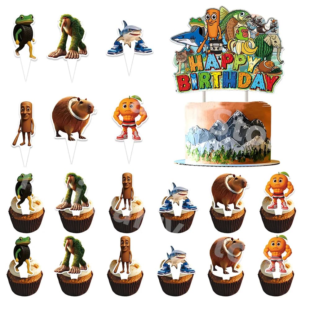 Decorazione torta cerebrale italiana Toppers cupcake Decorazione di compleanno Ragazze Bambini Ragazzo Decorazioni per feste Bomboniere per baby shower