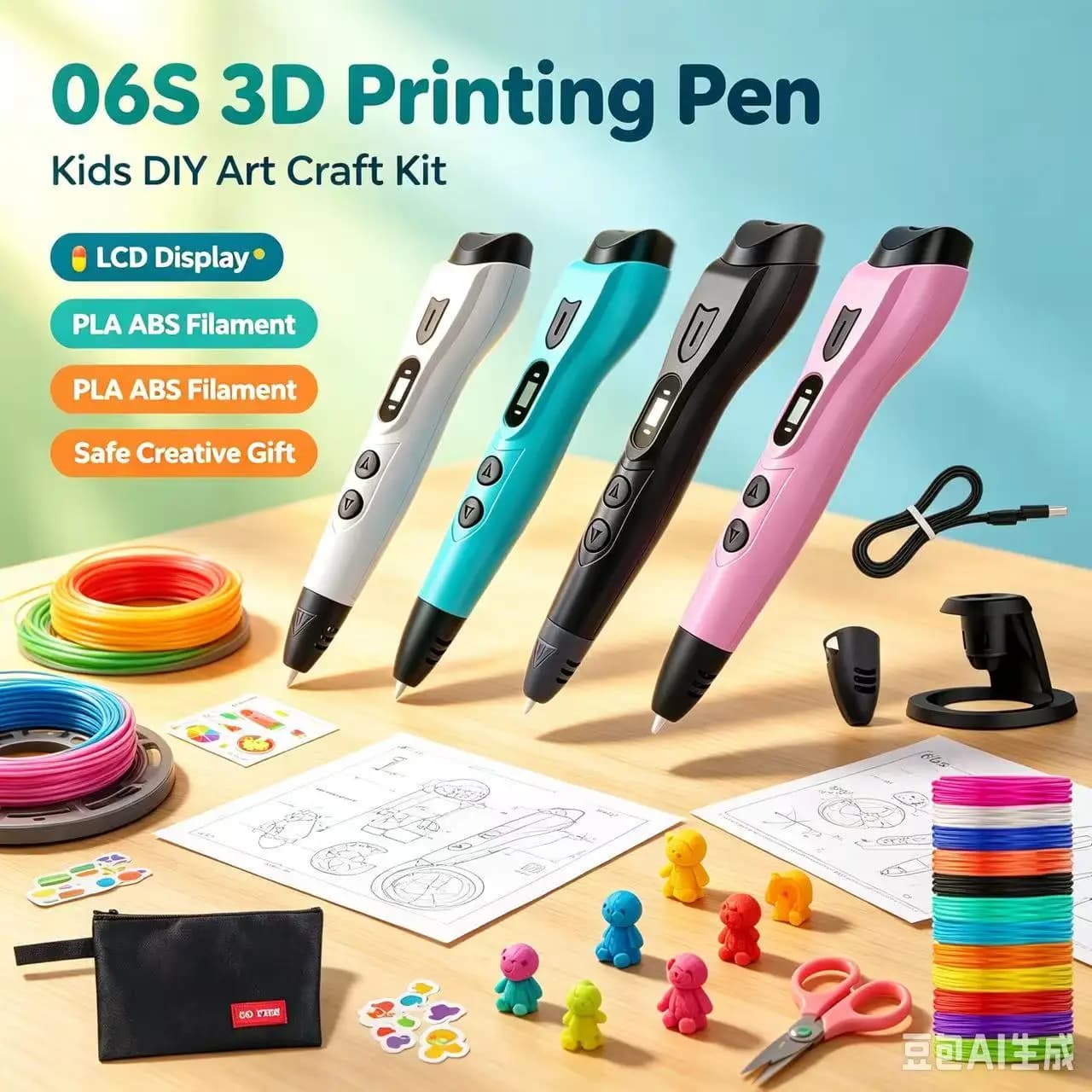Upgraded 06S 3D Printing Pen LCD Display Support PLA ABS Filament Kid DIY Drawing Pen Portable Art Craft Toy Child Birthday Gift