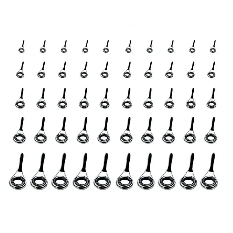 Set di 10 guide telescopiche per canne da pesca Guide per lenze Set di occhi Kit di riparazione punta superiore Accessori per la pesca 4 # 5 # 6 # 8 # 10 #