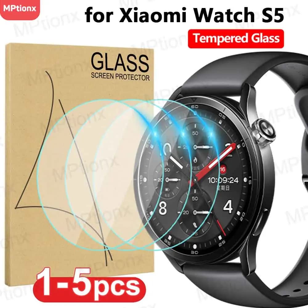 Tempered Glass Protective Film for Smartwatch Xiaomi Watch S5, Anti-Graffio HD Screen Protector Durable, Xiaomi Watch S5 Accessories