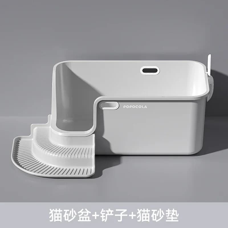 -Maniglia Scatola di plastica Lettiera per gatti Grande ventilazione rapida Pulizia Nessun spruzzi Toilette per villa di lusso nordica Lunga decorazione profonda Kedi