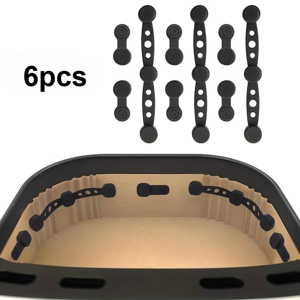 6 pcs/2 set silicone magnetic buckles for air fryer - non-stick parchment clip, magnetic fasteners, compatible with /oven for air fryer