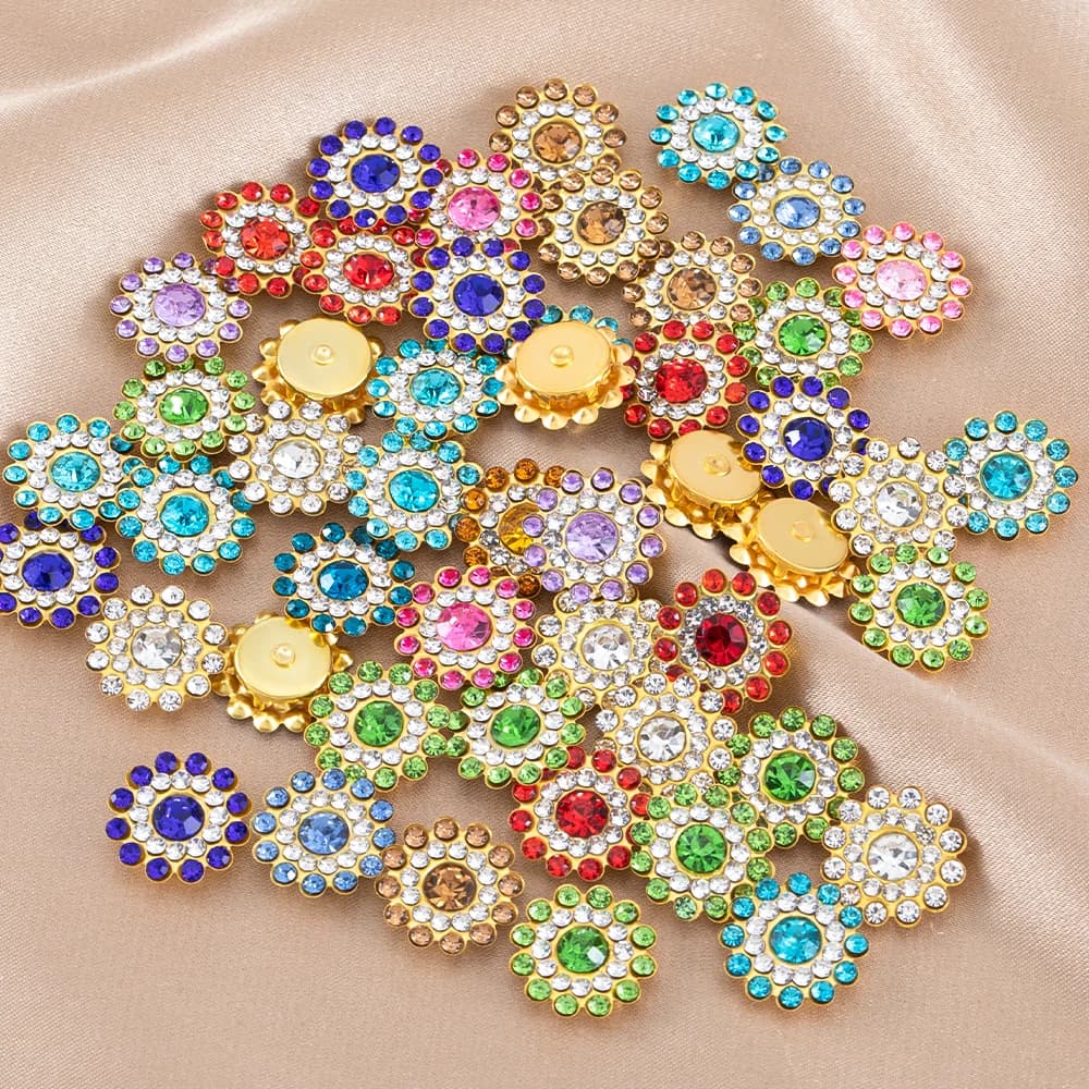 50Pcs Multi-Color Sunflower Rhinestones Crystals Beads For DIY Jewelry Making Necklace Supplies Handmade Accessories Crafts