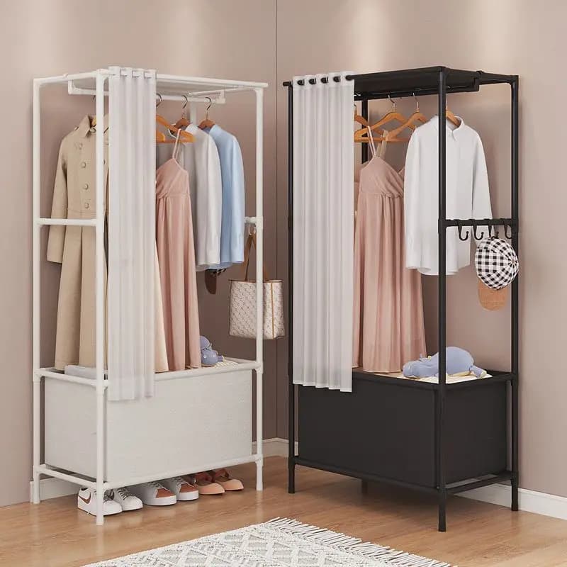 Abiti semplici montati al pavimento Drng Ra Camera da letto Dormi Appendiabiti Asta Armadietto per riporre indumenti Cappotto antipolvere Ra