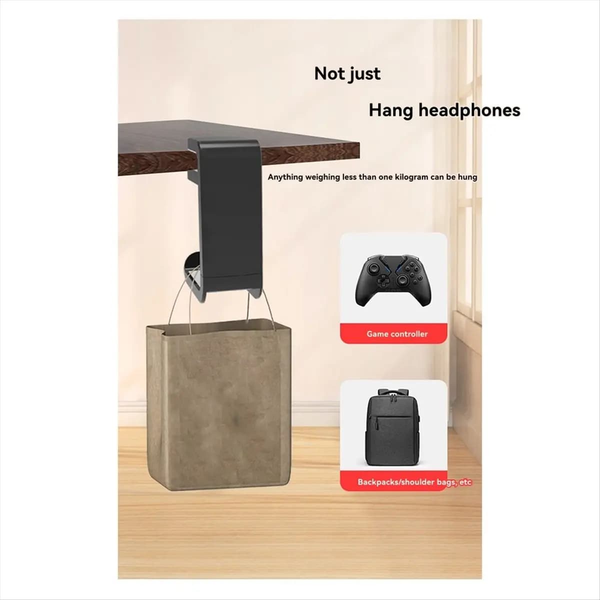 A50U 360° Rotating Headphone Stand Desktop Headset Holder Wall Mount Desk Hanger Hook for Gaming Controller Accessories A