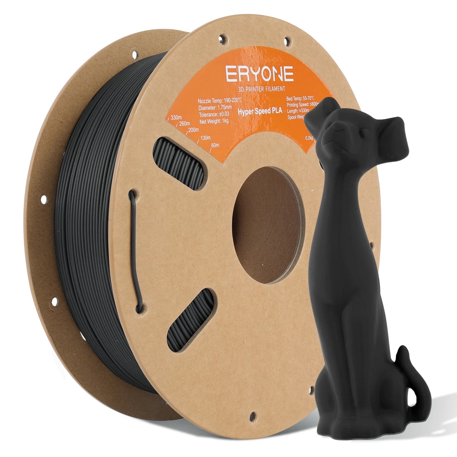 High-speed PLA Filament ERYONE 1,75 mm +/-0,03 mm, 3D printing filament, 1 kg (2,2 pounds)/bobine,