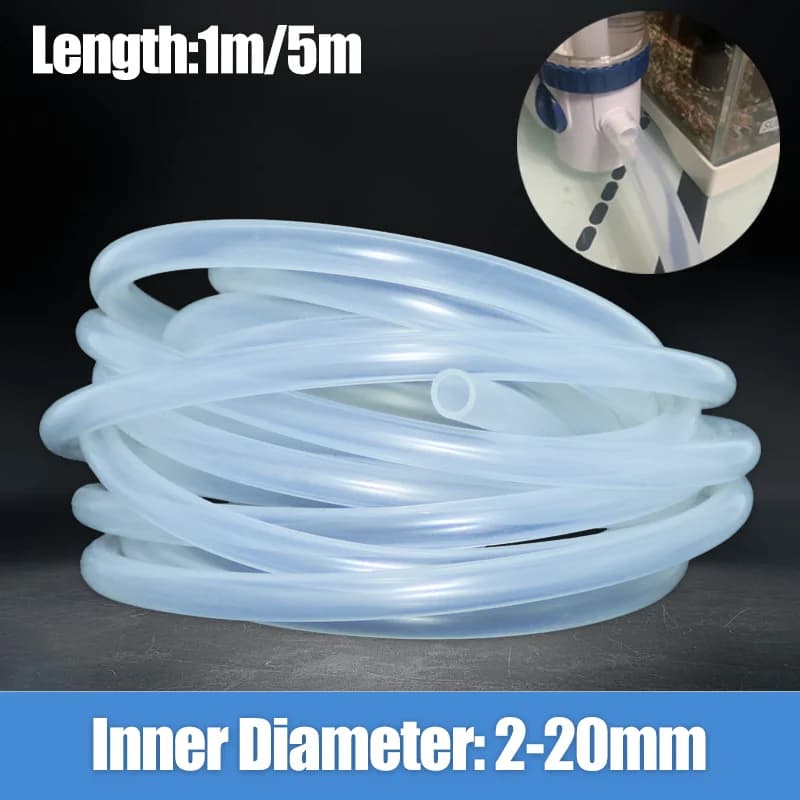 Tubo flessibile in silicone da 1/5 metri Tubo trasparente trasparente per uso alimentare non tossico ad alta temperatura 2 5 6 7 8 10 per rubinetto Acquario Tubo da giardino