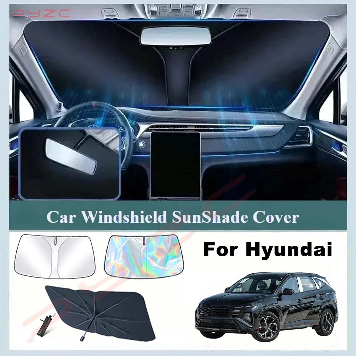 For Hyundai Tucson 2022 2023 2024 2025 Car Windshield Sunshade Cover Front Window Sun Shade Visor Auto Interior UV Protection