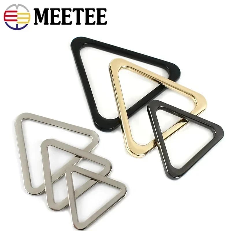 5/10 Pz Meetee 20-40mm Triangolo Anello di Metallo Fibbie Borsa Cinghia Collare di Cane Tessitura Catenacci Vestiti Cintura Ganci Accessori Hardware