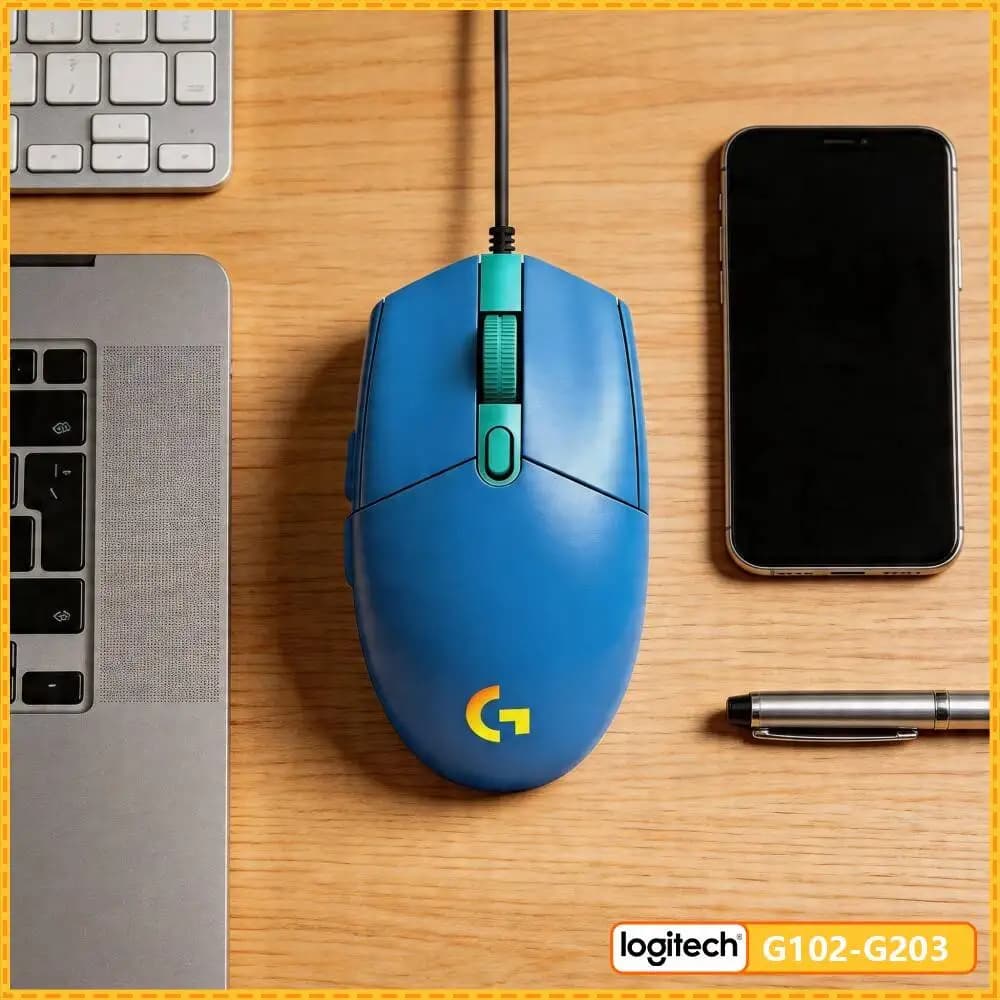 Logitech G203 Prodigy RGB Gaming Mouse Wired 8000 DPI 6 Buttons On-Board Memory 1000Hz Polling Windows Mac Stable