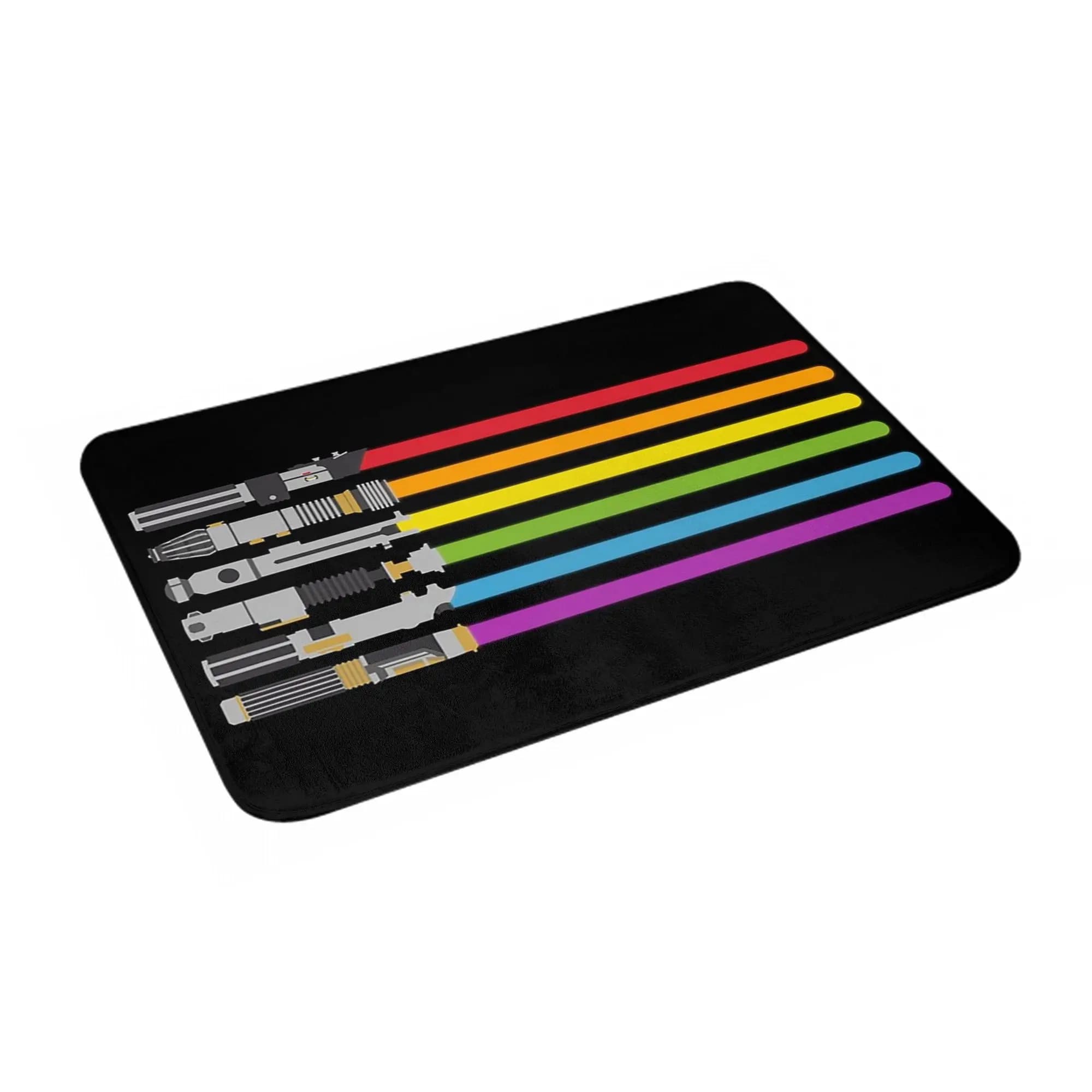 Tappetino antiscivolo in flanella Spada laser Arcobaleno Zerbino Pavimento Lavabile Tappeto per ingresso cucina Tappetini poggiapiedi casa