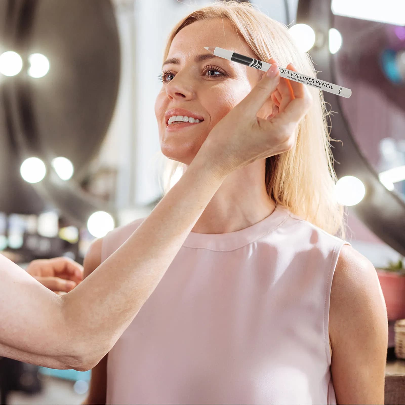 12 Pezzi Matite Eyeliner Bianche Impermeabili Multifunzione, Penne per Trucco Occhi, Strumenti per Eyeliner e Illuminante