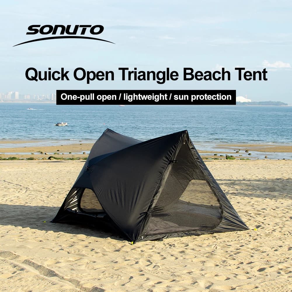 Camping Tent Sleeping for 2-4 persons with instant installation Light Windproof beach hiking tent 210D Oxford