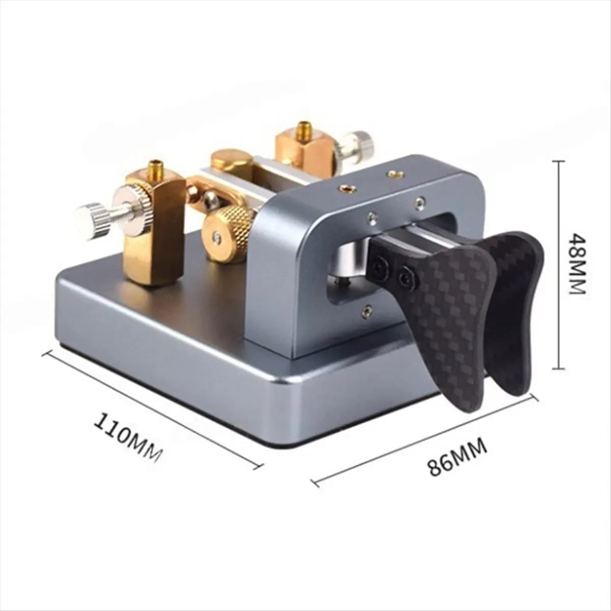 M85K VK-6 Mini radio a onde corte Chiave elettrica CW automatica in lega di alluminio Interfaccia da 3,5 mm con contatto regolabile