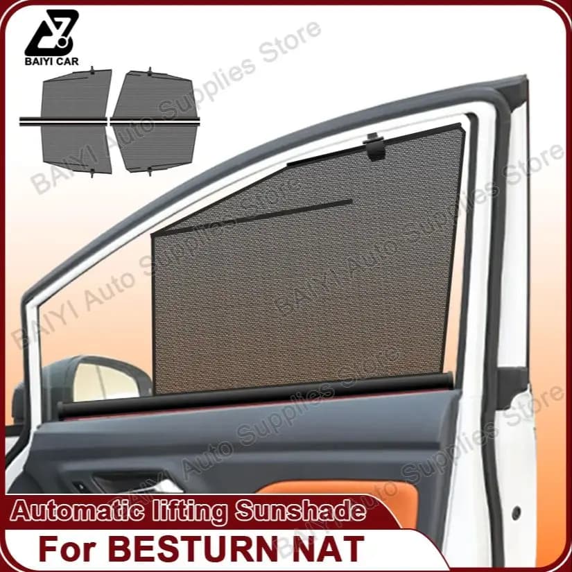 For BESTURN NAT Auto Side Window Sunshade Automatic Lifting and Retractable Sunscreen Sunshade Solar Protection Parts for Outdoor Travel