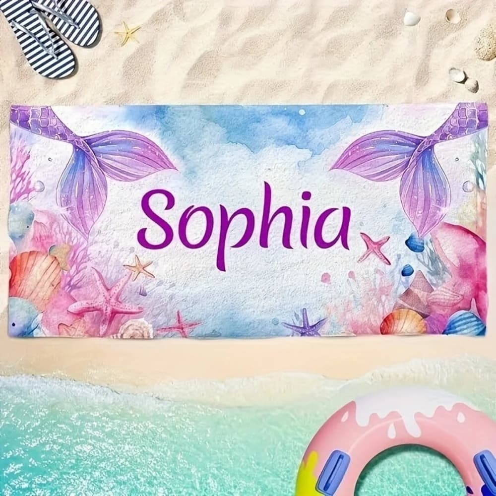 Asciugamano da Spiaggia Personalizzato con Nome, Grande e Super Morbido in Microfibra, per Piscina, Spiaggia, Viaggi, Arredamento Casa, Feste di Compleanno