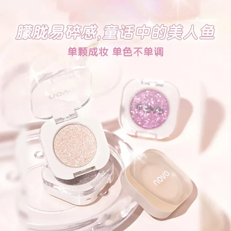 Novo Smart eye-catching monocolored eye shadow, glittering shadow, perlescent highlighting, natural glittering and brightening