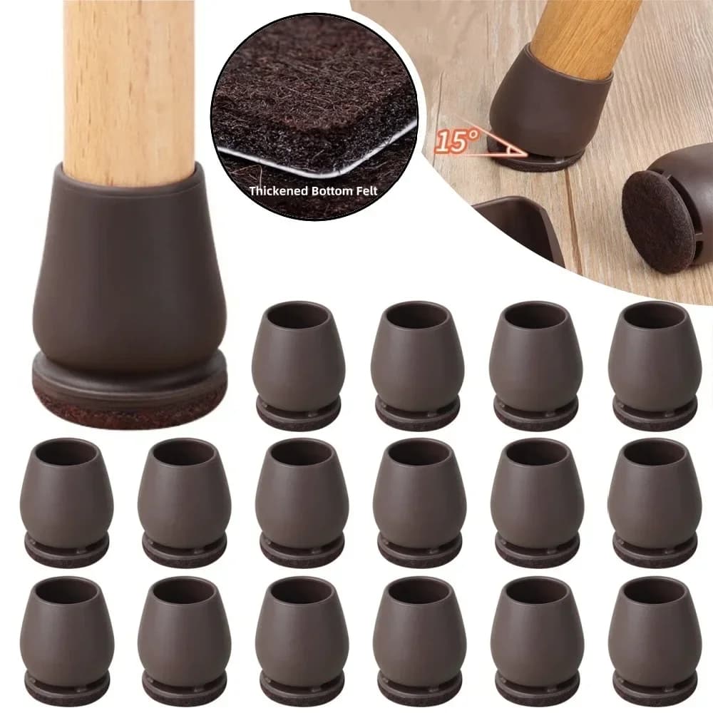 8/16PCS Protezione per le gambe della sedia TPE Gamba diagonale Protezione per il pavimento della sedia e della sedia con copertura per le gambe dei mobili in feltro Cursori per mobili
