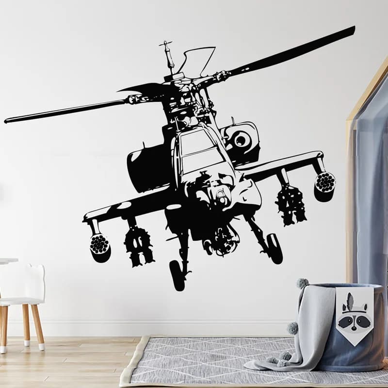 Adesivo murale militare elicottero soldato eroe adesivi murali esercito vinile decorazioni per la casa camera dei ragazzi camera da letto sala giochi carta da parati 4881