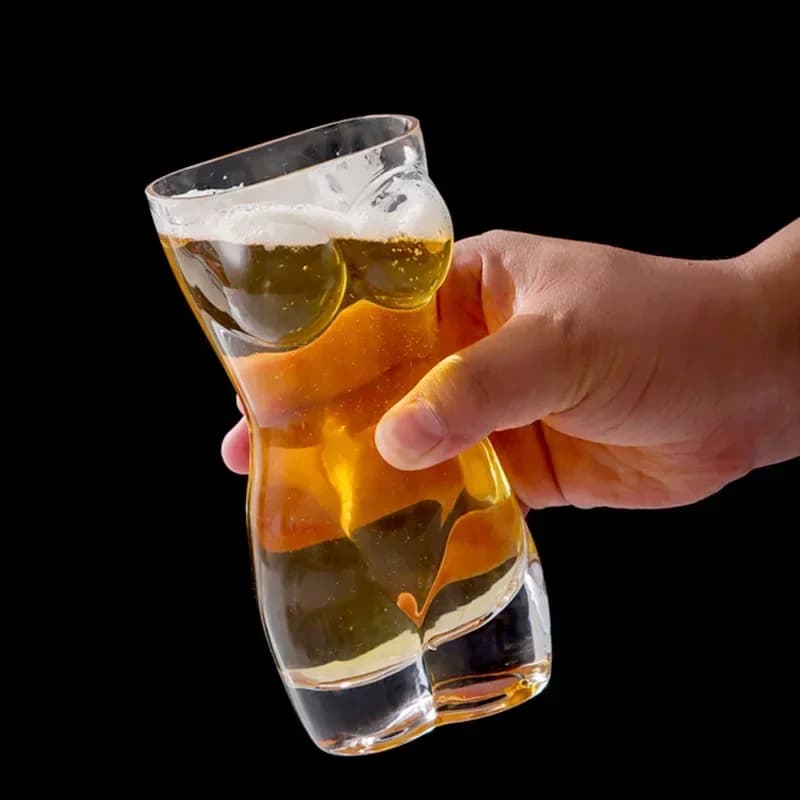Creativo Lady Men Forma del corpo Acqua Bicchiere da birra Bicchieri da whisky durevoli Bicchiere da vino Grande scrigno Boccale da birra Bicchieri