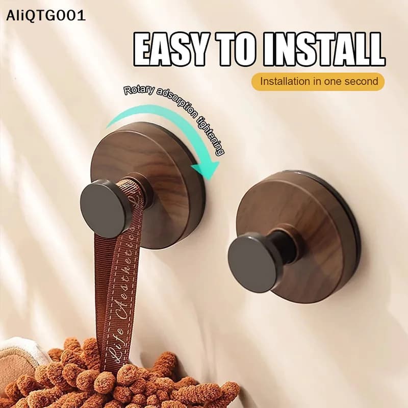 Walnut Wooden Wall Fan Hooks for Door - Organizer Clothes Hangers, Towels, Drawer Handle and Keychain