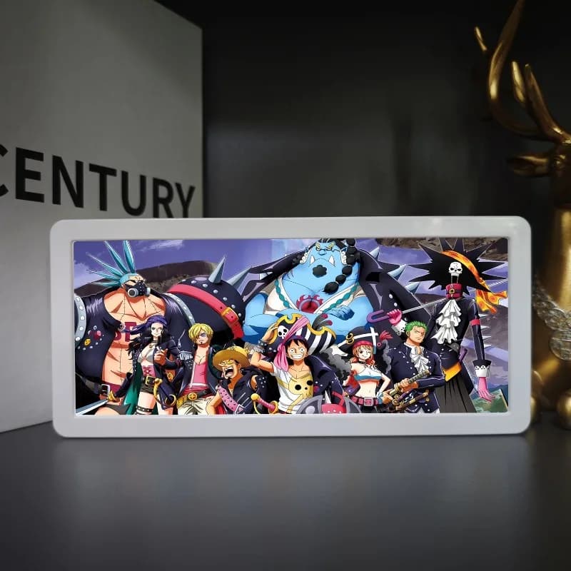 Anime One Piece Series Luffy ABS Strip Lights Decorative Picture Frames Desktop Ornaments Bedroom Decor Night Lights Gifts