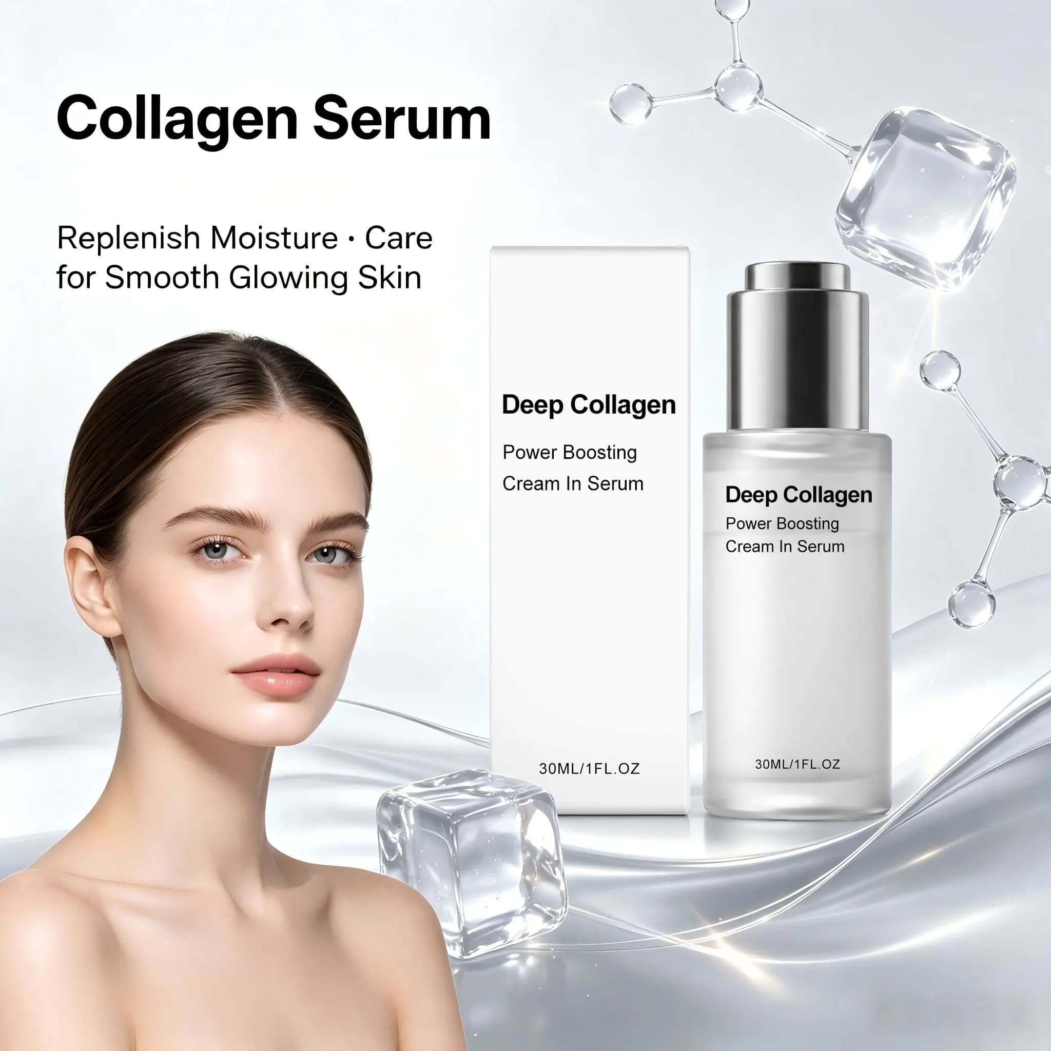 Collagen Hydrating Face Serum Smoothing Fine Lines Deep Hydrate Repair Dry Barrier,Lifting Firming Plump Nourishing Skin Care