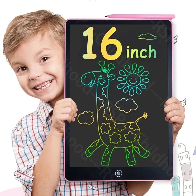 Tavoletta LCD da 16 Pollici, Grande Lavagna Elettronica a Colori, Schermo Cancellabile, Giocattolo Educativo Perfetto, Regalo di Compleanno e Natale