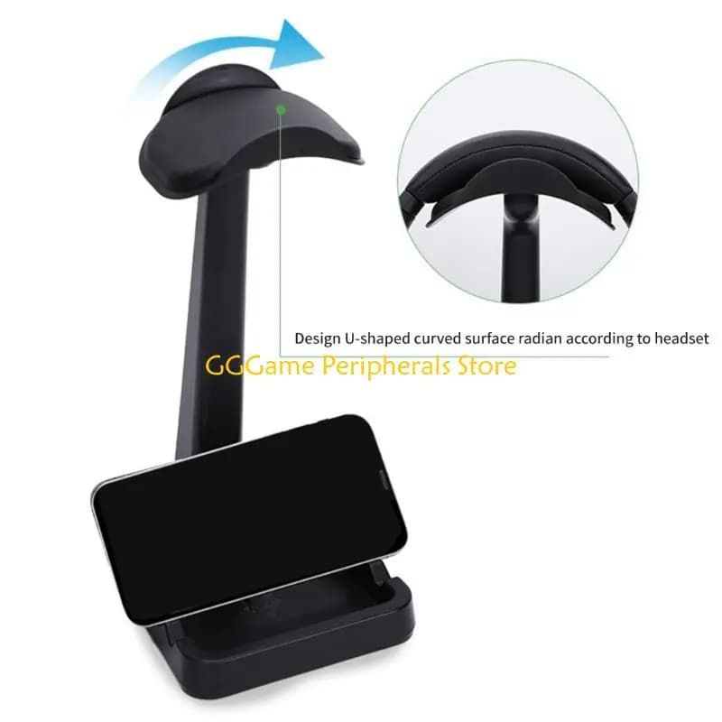 U55B Headphone Dock With Cable Organise Slot Phone Stand Slot And Stable Base