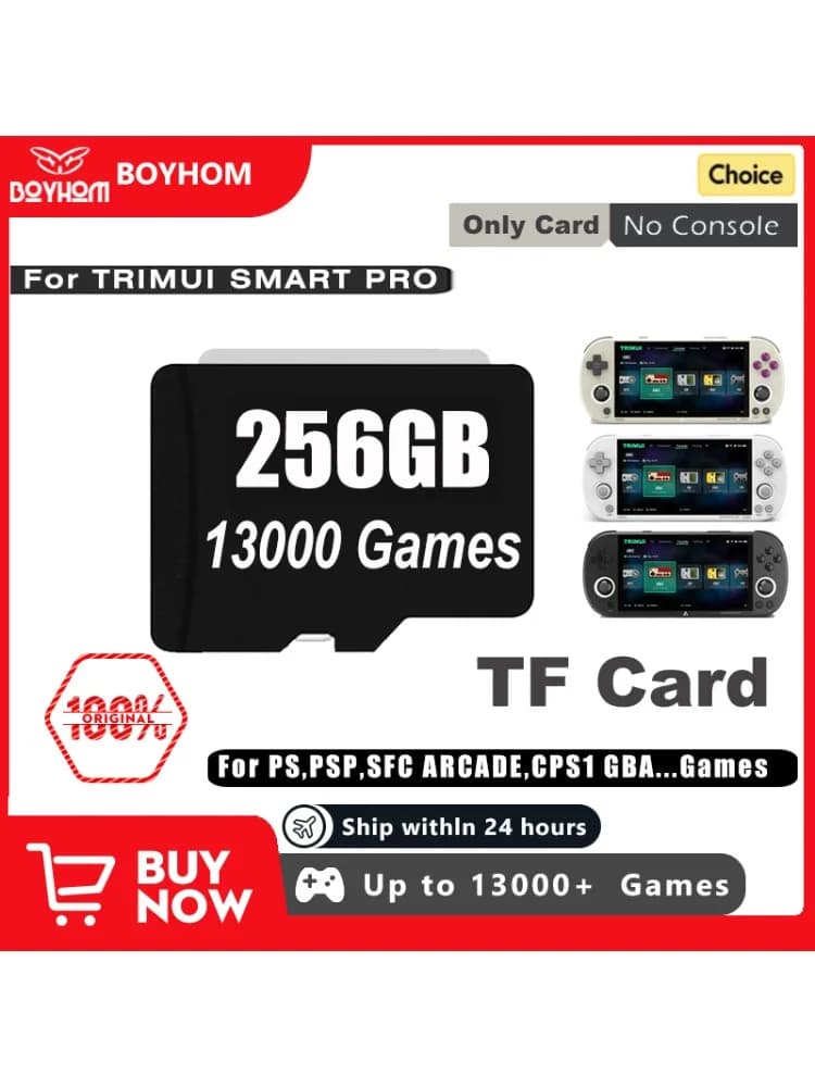 Scheda SD per 64G 128G 256G Trimui Smart Pro Console di gioco portatile 4.96''IPS Schermo Sistema Linux Joystick RGB TF Scheda di gioco