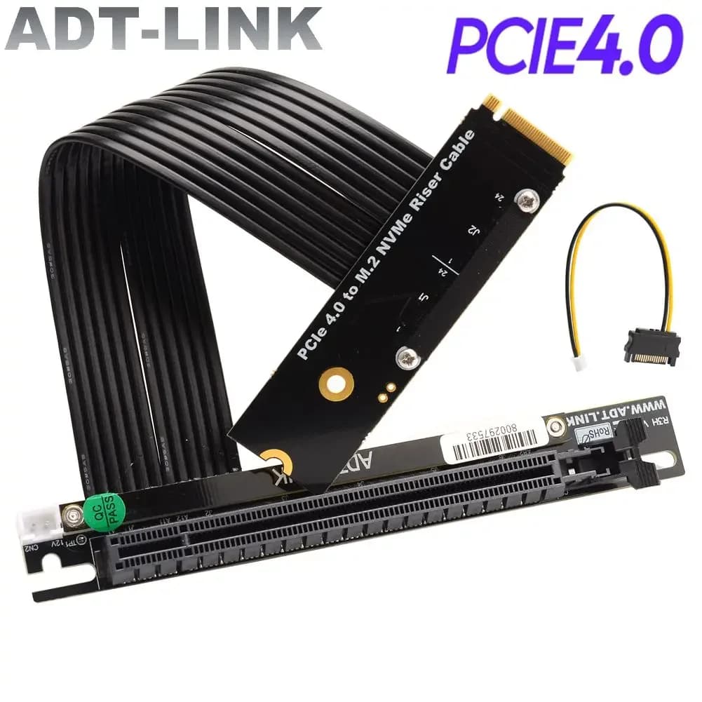 PCI-E 4.0 16x PCIe x16 Estensore flessibile a M2 M.2 NVMe M Chiave SSD Riser Schede video Estensione Gen4 64Gbps Adattatore ponticello per GPU