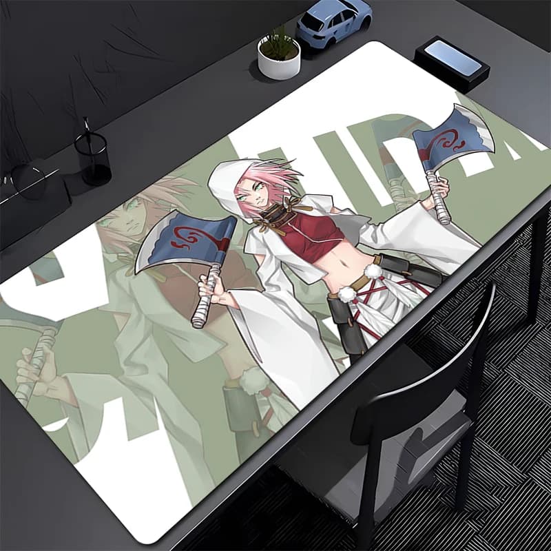 Tappetino per mouse da ufficio Naruto Sakura Haruno, grande, per computer, gamer, accessori da gioco, tappetino per tastiera, tappetino da scrivania, tappetino da tavolo